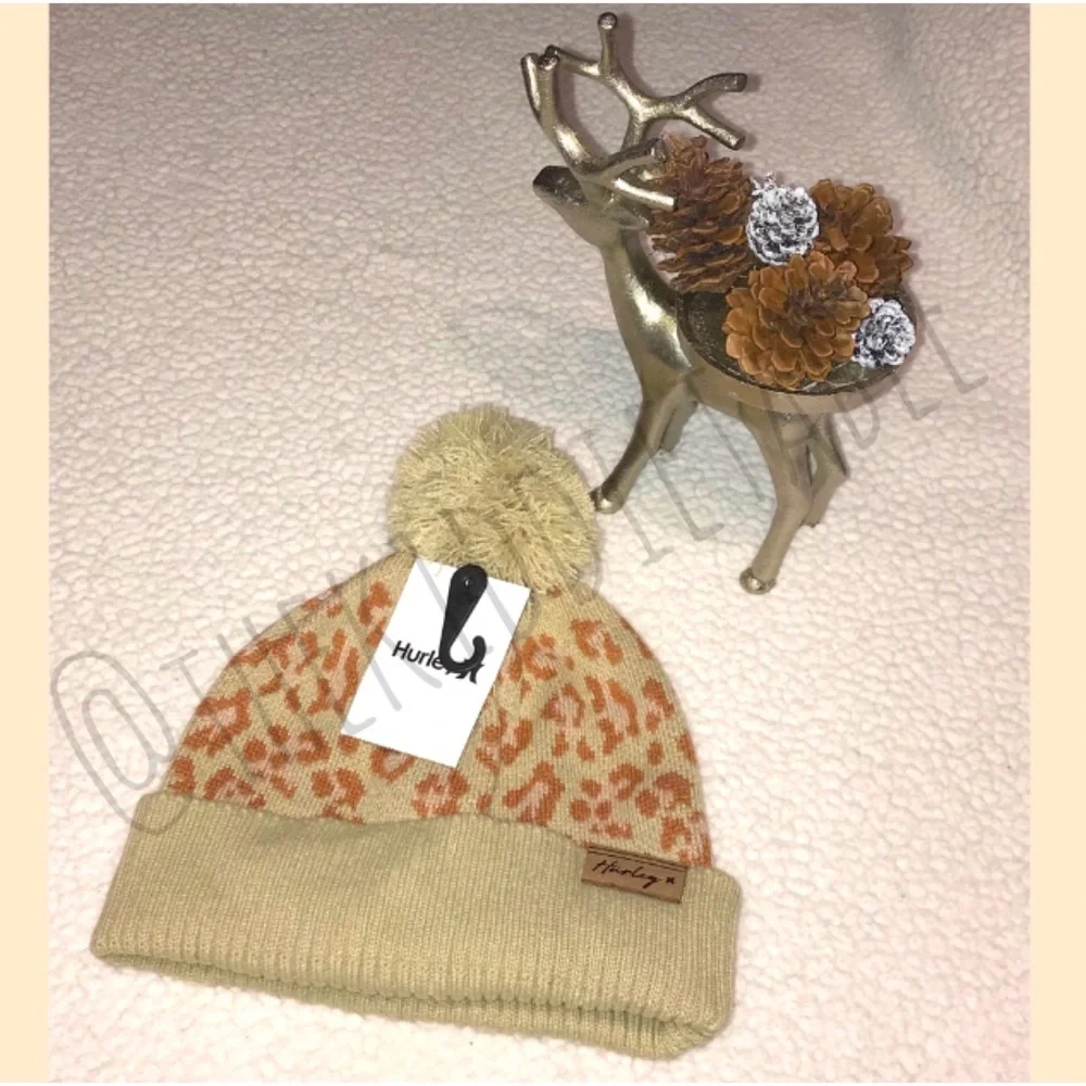 Hurley Pom Pom Animal Print Hat